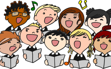 Children singing cartoon