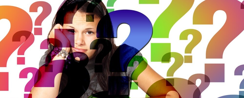 woman and question marks