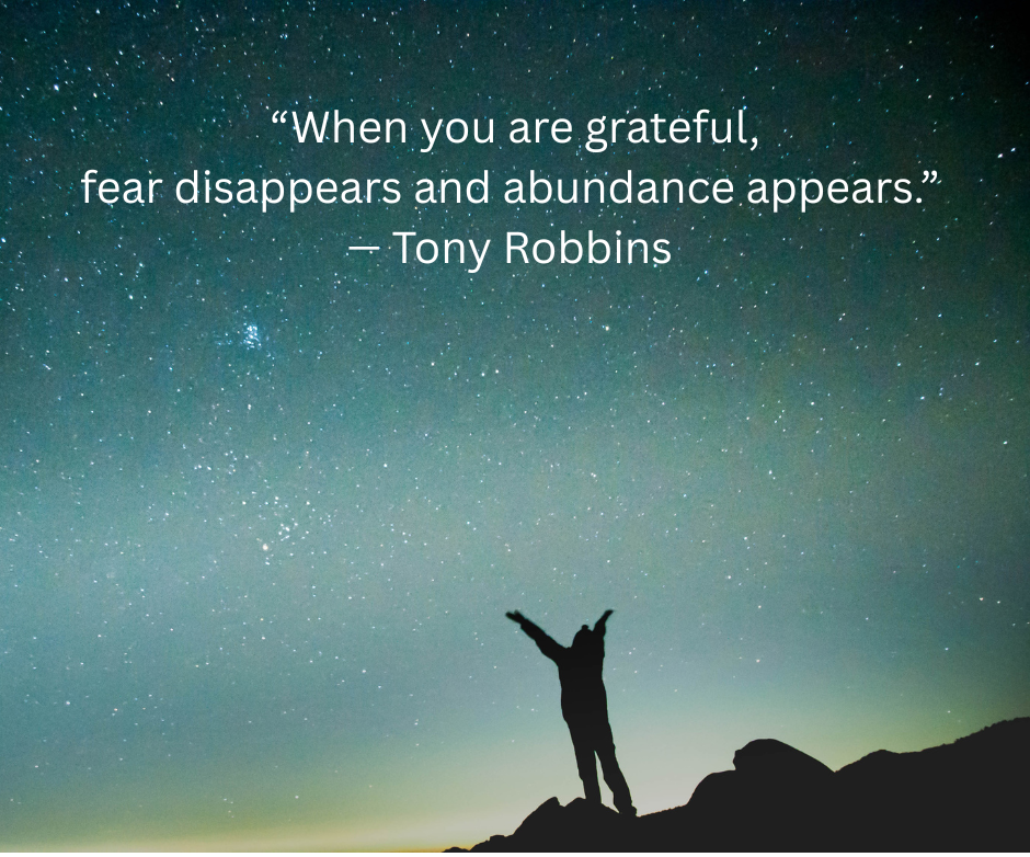 Image of man looking at stars with quote 