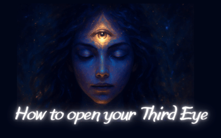 Graphic showing face with third eye