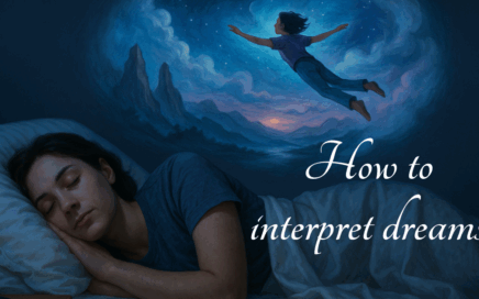 Woman asleep dreaming she's flying with caption: How to interpret dreams