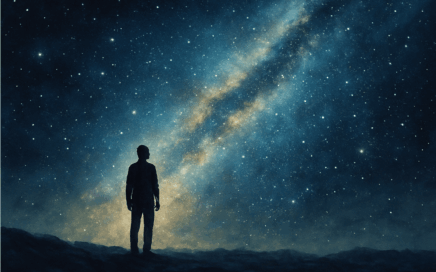 Man looking up to the stars
