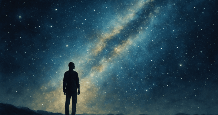 Man looking up to the stars