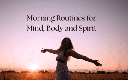 Woman dancing in a field as the sun rises as part of her morning routine