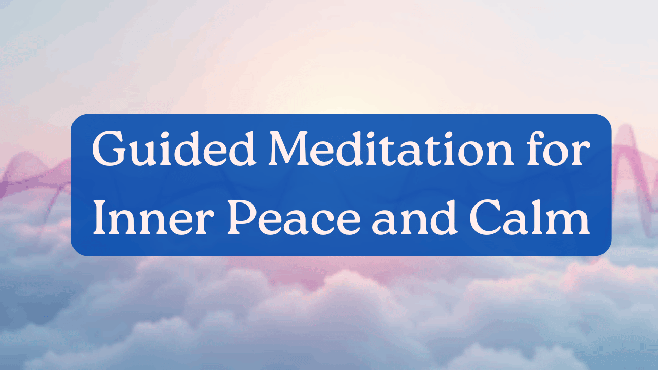 A swirling purple and pink pattern to represent calm and peace with text overlay
